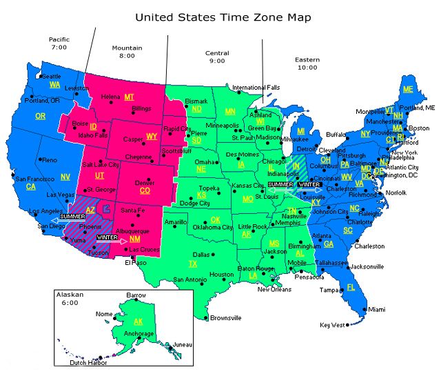 Mountain Standard Time Zone Map Map